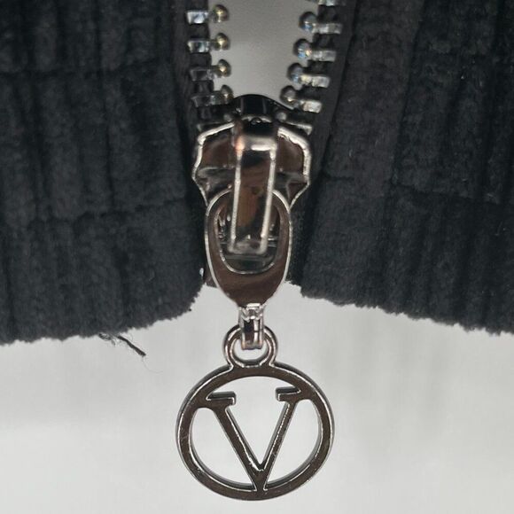 Victoria’s Secret On Point Velour Zip Up Jacket M Ribbed Corduroy Y2K - Picture 6 of 11